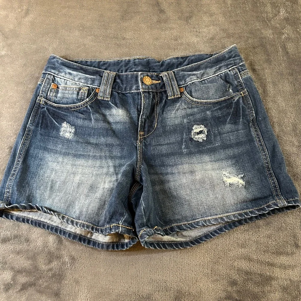 Gap Distressed Denim Shorts Casual Summer Dark Wash Jean Blue Womens 6 30x4.5